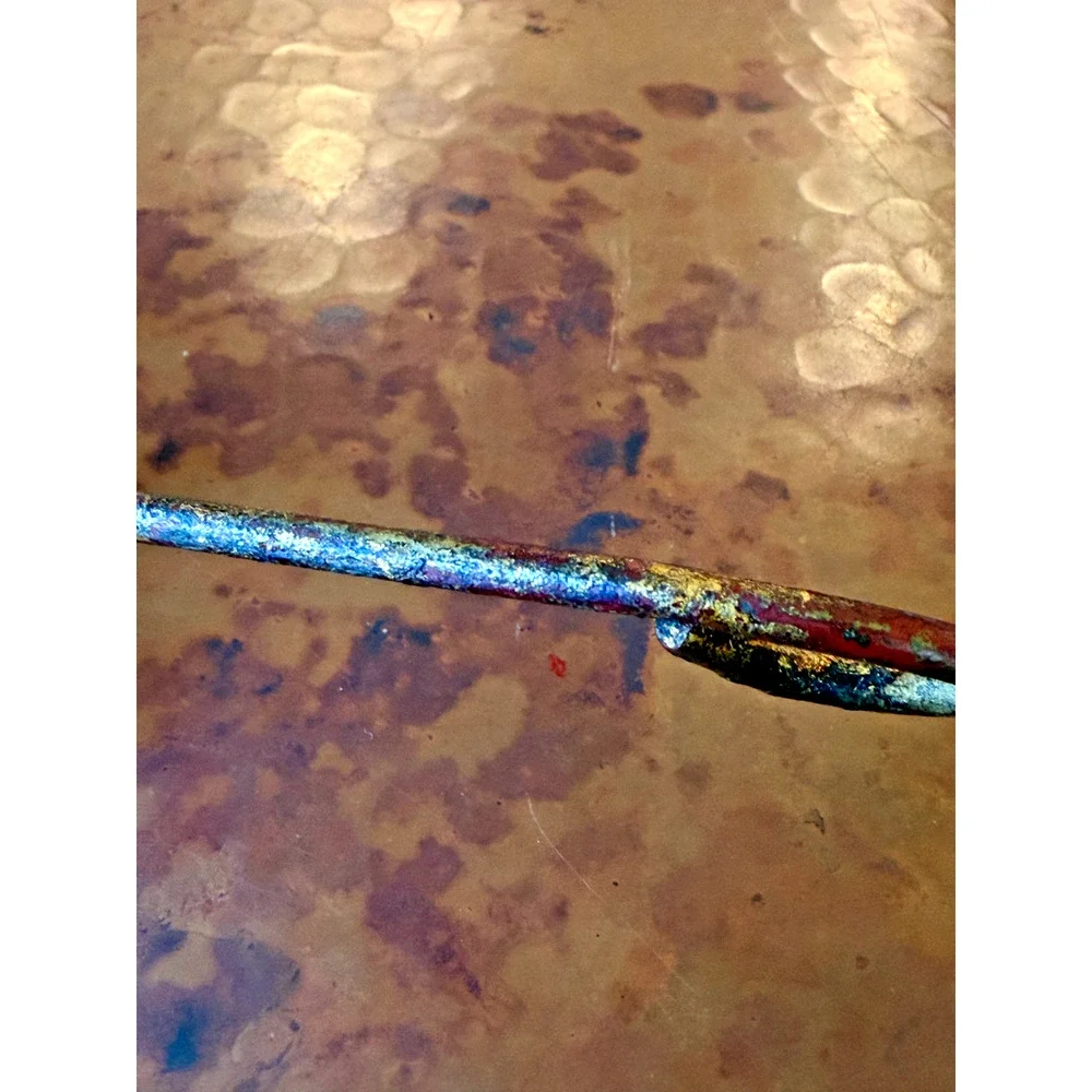 Vintage Tole Rose Candle Snuffer Gold Metal Flower Long Handle 9.5 in Antique